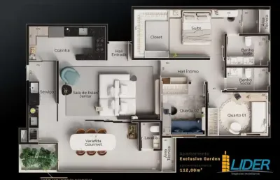 Apartamento à venda, 3 quartos, 1 suíte, 2 vagas, santa maria - uberlândia/mg