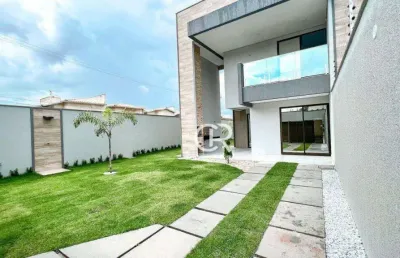 Casa duplex com 4 suítes, piso em porcelanato polido 76x76, varanda gourmet, à venda - sapiranga - fortaleza/ce