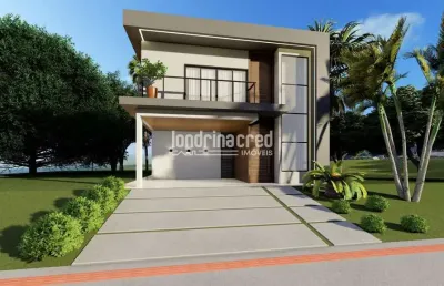Luxuosa casa sobrado no parque tauá: 4 suítes (1 no piso inferior), suíte master, piscina e área go