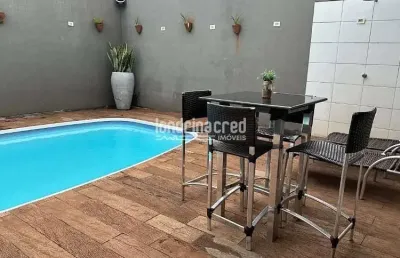 Área de lazer completa no conj. milton gaveti, zona norte: piscina com hidromassagem, edícula com 2