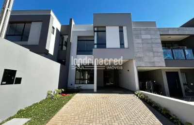 Sobrado 3 quartos no cond. morada das flores, cambé – pé direito duplo, gourmet integrado, energia