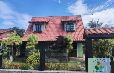 Chalé de madeira e alvenaria c/ piscina em praia seca - araruama-rj