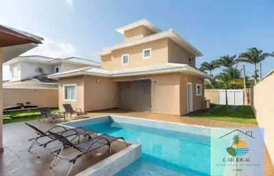 Casa nova com 4 suítes e piscina em condomínio - búzios-rj