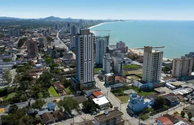 Lançamento apartamento com duas suítes à apenas 250m do mar, no centro de balneá