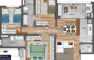 (lançamento) apartamento blue view 76,81m², 3 dormitórios