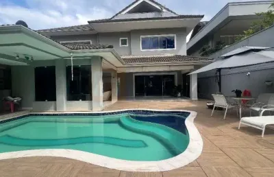 Magnífica mansão à venda condomínio quintas do rio barra da tijuca de 600m²  com 5 suítes sendo 1 master 4 closets piscina sauna varanda gourmet