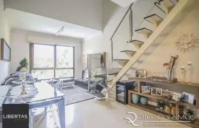 Cobertura à venda com 1 quarto 102 m²  mobiliado alto padrão rua dario pederneiras, petrópolis, porto alegre