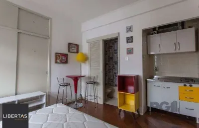 Excelente apto. jk com , banheiro montado, cozinha com armários, piso laminado, semi mobiliado, port. 24:00hrs, 02 elevadores.