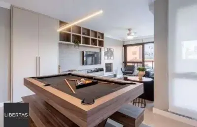 Apartamento garden com 118m², com 2 dormitórios, 2 suítes, lavabo, churrasqueira, lareira e 2 vagas de garagem.
