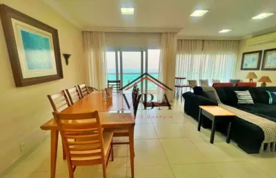 Locação anual frente mar - apartamento com 3 dormitórios para alugar, 164 m² por r$ 15.500/mês - praia das pitangueiras - guarujá/sp