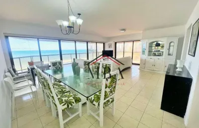 Locação anual frente mar - apartamento com 4 dormitórios para alugar, 200 m² por r$ 10.500/mês - praia das astúrias - guarujá/sp