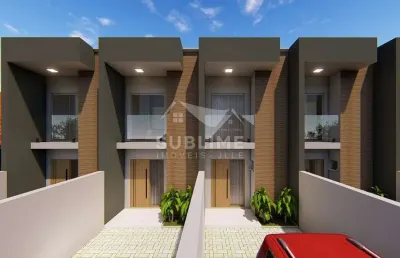 Sobrado geminado no bairro jardim iririú com 02 quartos