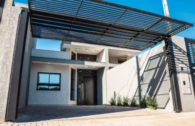 Casa à venda no bairro santa cruz, em cascavel - pr., com 1 suíte, 1 quarto e churrasqueira, por r$ 430.000,00
