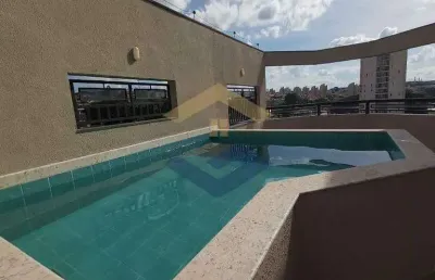 Cobertura p/ alugar c/ 223 m², 2 dorms, 1 suíte, 2 vagas de garagem, piscina - condomínio residencial primavera - vila guarani /retiro *em breve*