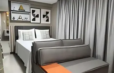 Flat moderno e todo mobiliado a apenas 50 metros da praia no jardim oceania