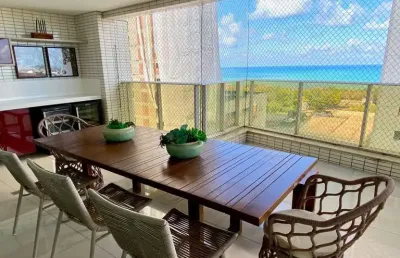 Apartamento com 4 suítes e 4 vagas todo projetado com vista para o mar no altiplano