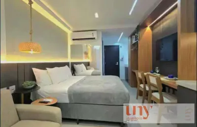 Flat todo mobiliado no beach haus na beira mar do jardim oceania