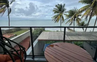 Apartamento pé na areia, frente mar, com 42 metros no jardim oceania
