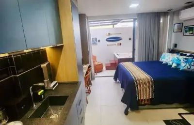 Flat mobiliado com jacuzzi no empreendimento get by side, a poucos metros do mar no jardim oceania