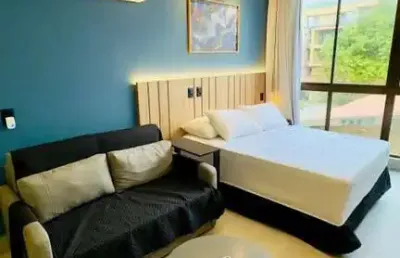 Flat novo pé na areia todo mobiliado com 24 m² no jardim oceania
