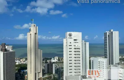 Apartamento com 4 suítes e 4 vagas em andar alto com vista para o mar no altiplano