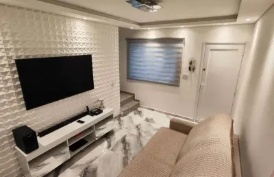 Sobrado em condominio fechado, com 2 dormitórios na vila nivi, para venda, com fino acabamento