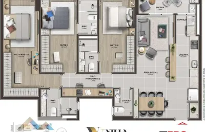 Apartamento de 3 suítes à venda no estreito, florianópolis, 195m², 2 banheiros. oportunidade!