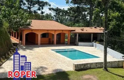 Chácara com 21.000 m² com casa sede/ área gourmet/ piscina e lago à venda em juquitiba por r$ 640.000,00