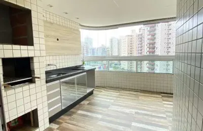 Lindo apartamento de alto padrão com 233 m²/4 dormitórios/2 vagas/varanda gourmet à venda na guilhermina, praia grande