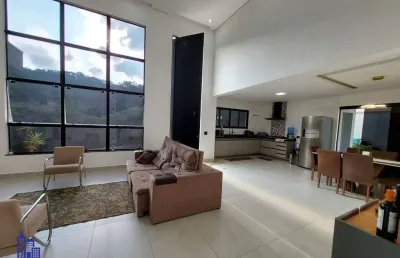 Linda casa de alto padrão com 3 dormitórios/6 vagas à venda no condomínio fechado quintas da boa vista em atibaia