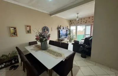 Apartamento à 100m do mar com 3 quartos e salão de festa em peruíbe.