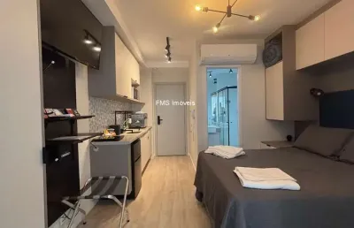 Apartamento de alto padrão para locação em pinheiros, são paulo-sp: 1 quarto, 1 sala, 1 banheiro, 24,50 m² de área.