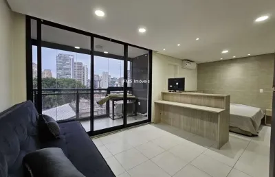 Apartamento para locação na vila olímpia com 1 quarto, 1 sala, 1 banheiro, 1 vaga, 32m² de área.