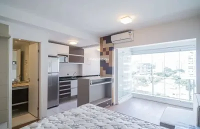 Studio para locação no brooklin com 1 suíte, 1 banheiro, 1 vaga, 36m².