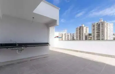 Cobertura 2 quartos, suíte, 2 vagas, 130m², elevador, academia, espaço gourmet.