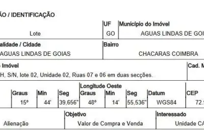 Oportunidade única em aguas lindas de goias - go | tipo: terreno | negociação: venda direta online  | situação: imóvel