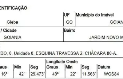 Oportunidade única em goiania - go | tipo: gleba urbana | negociação: leilão  | situação: imóvel