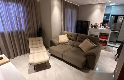 Apartamento de 2 quartos sendo 1 suíte , sala estendida e churrasqueira - condomínio garden monte líbano - próximo do parque das águas e centro político