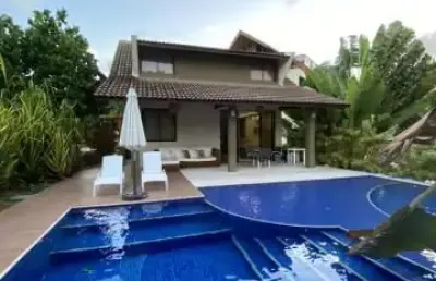 Casa mobiliada em muro alto beira mar em com 3 quartos e área de lazer privativa em ipojuca - pe