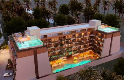 Flats de 1 e 2 quartos, primeiro home resort na praia tamandaré