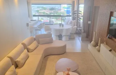 Neva - 1 suíte mobiliado, 2 quartos, sala,coz, integrada, lavabo, varanda gourmet, 2 vagas, elevadores, a/total 229,50m²