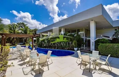 Mansão à venda no encontro das águas, 5 suítes, 1.500m² construída, 6.000m² terreno, piscina, gourmet, academia. alto luxo. única! estrada do coco