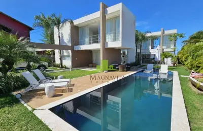 Casa à venda em busca vida, buscaville, 4 suítes, 480m², piscina, área gourmet, 6 vagas. condomínio com lazer completo.