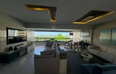 Apartamento à venda no greenville lumno, patamares: 225m², vista mar, 4 suítes, varanda gourmet, lavabo, 3 vagas, infraestrutura completa oportunidade