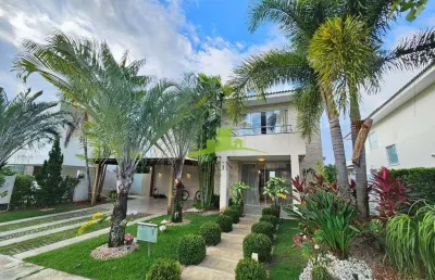 Alphaville litoral norte 1, casa à venda porteira fechada, 349m², 4 suítes, piscina, área gourmet, alto padrão, 4 vagas, casa à venda litoral norte
