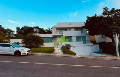 Casa à venda em alphaville salvador, 5 quartos, 4 suítes, master com closet, espaço gourmet climatizado, terreno 1.400m². localização exclusiva!