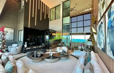Cobertura duplex de luxo no condomínio d'azur, 4 suítes, 374m², porteira fechada, pé direito duplo, piscina aquecida, 6 vagas, r$ 6.900.000,00