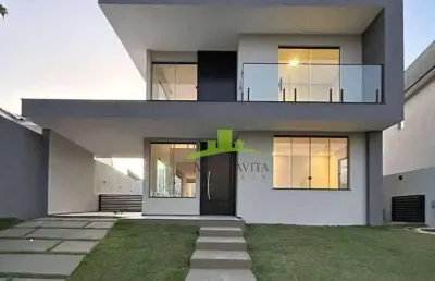 Casa nova no alphaville litoral norte 2, 270m², 4 suítes, terreno de 370m², r$ 1.600.000,00