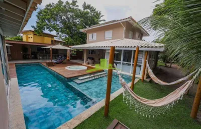Casa de luxo à venda no quintas de sauípe, 409m², 5 suítes, porteira fechada, piscina, 110m² de área gourmet, r$ 2.499.000,00