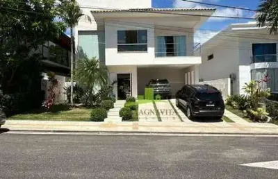 Excelente casa à venda em alphaville i, residencial itapuã, salvador, 450m², 4 suítes, piscina, área gourmet, nascente total, vista para preservação